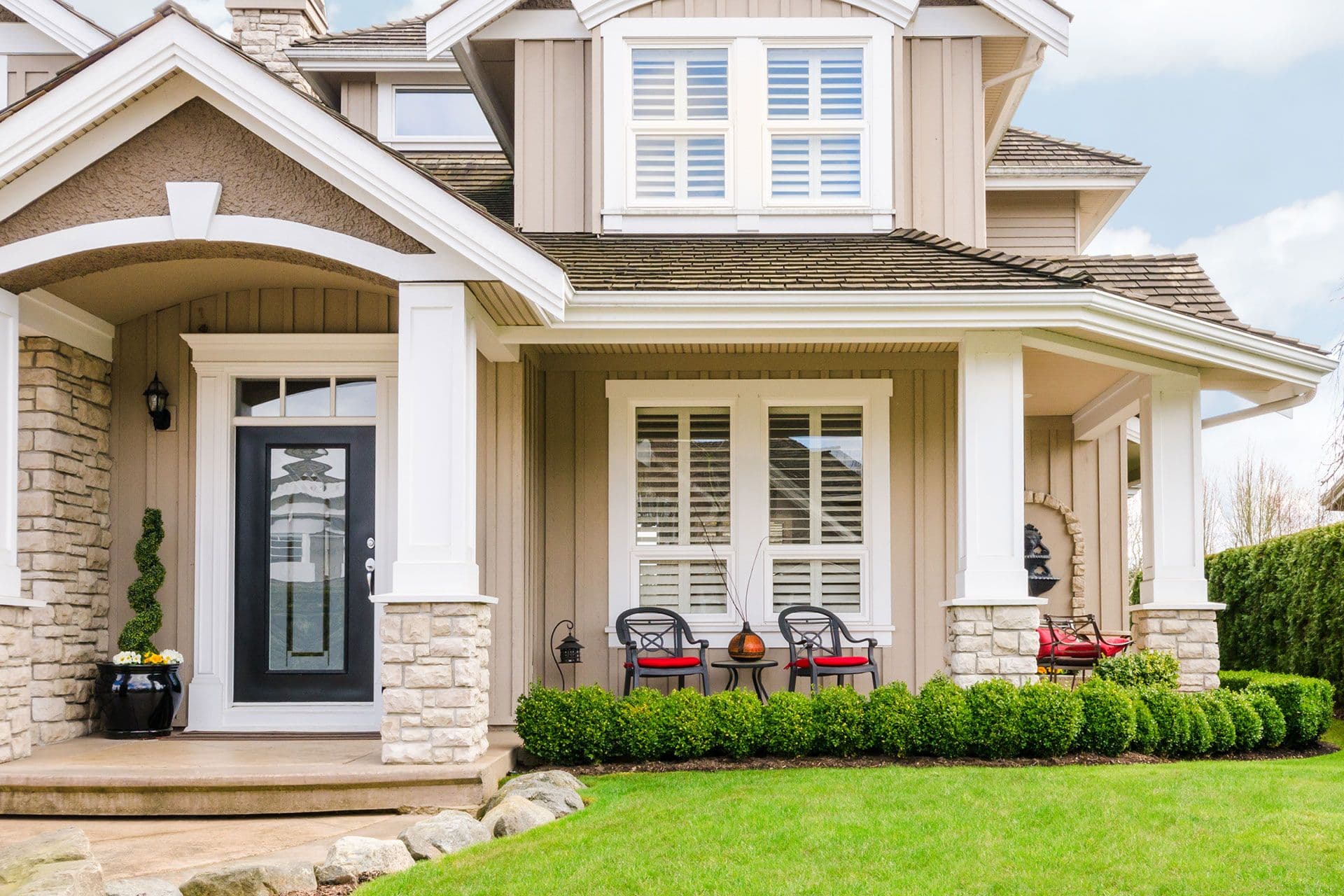 Windows and doors on house